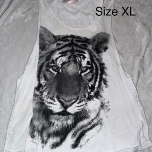 White Tiger Graphic Tank Top - Size XL